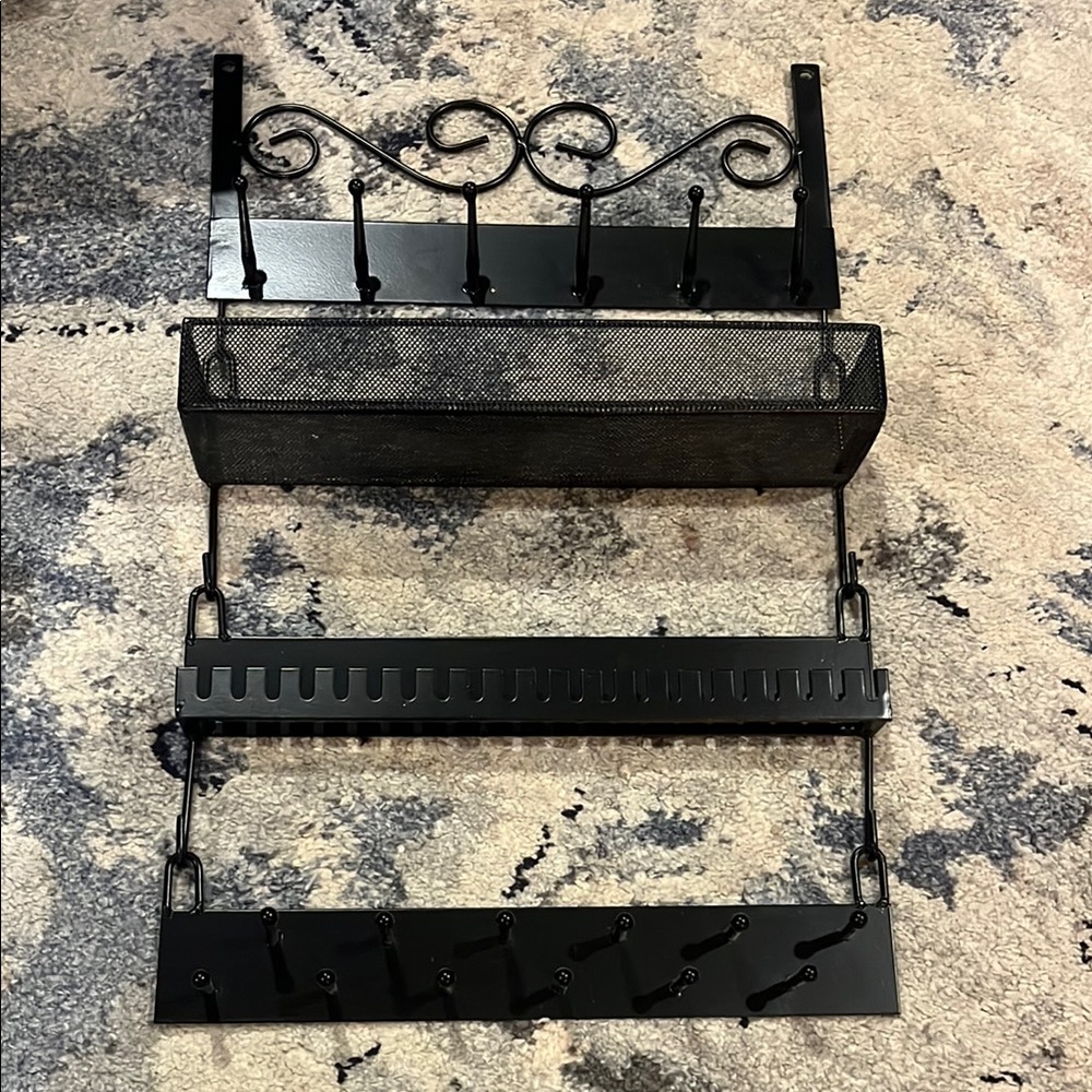Elegant Black Wall Jewelry Organizer